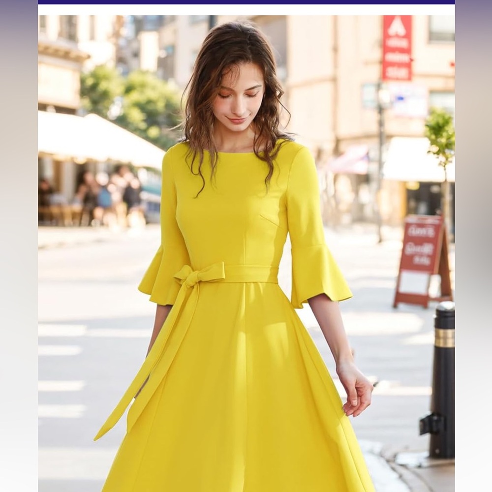 Women's Elegant Bell Sleeve
Cocktail Party Dresses XL